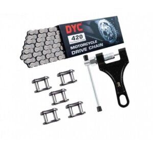 DYC 420 Motorcycle Chain 132 Links with Chain Breaker for 50 70 90 110 125cc SSR